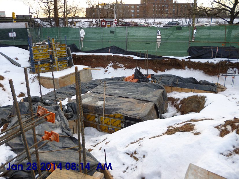 Footing G.1 - 1 and Radius Formwork covered with blankets